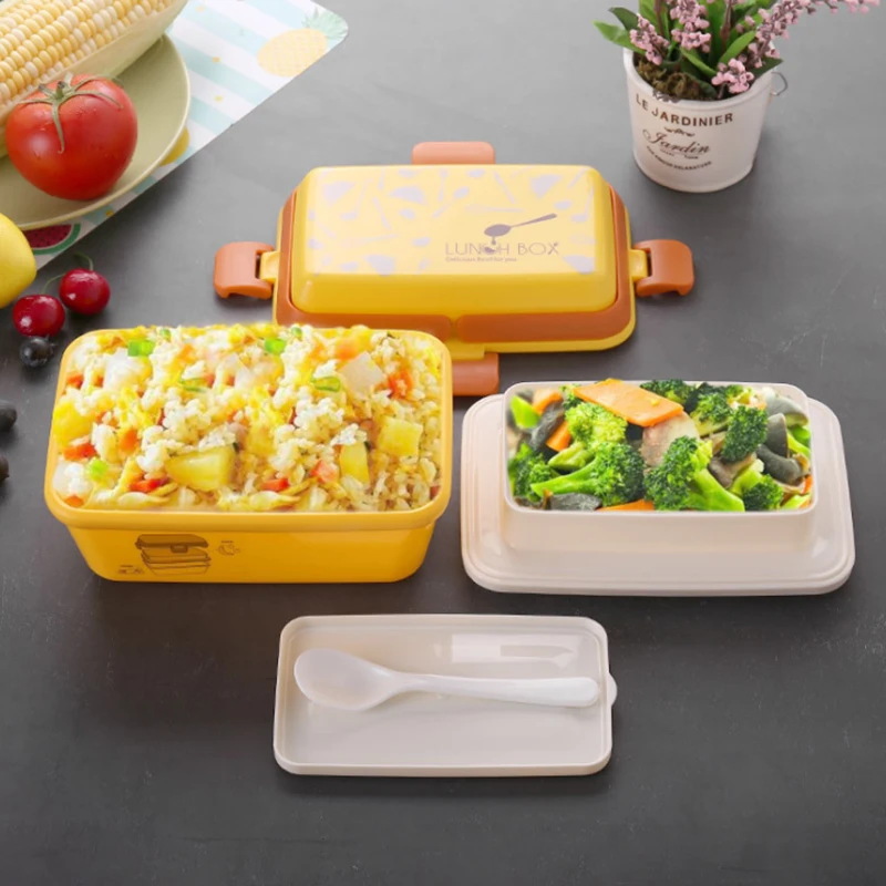 

Food Container Lunch Box For Kids Food Grade Bento Box PP School Fashion Snack Box Kitchen Microwavable Storage Box With Handles