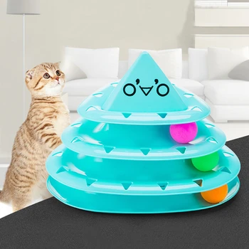 

Cat Turntable 3 Layers Crazy Ball Disk Pet Toy Kitten Anti-slip Interactive Amusement Plate Triple Play Disc Cats Toys