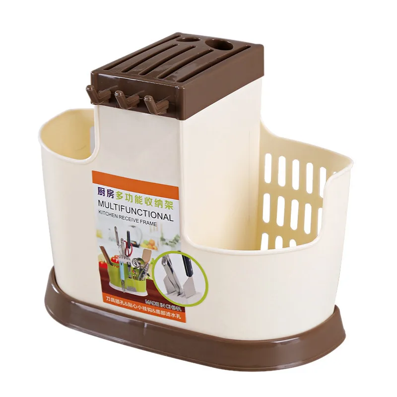 

Multifunctional Kitchen Storage Box Chopsticks Tube Drain Rack Spoon Bucket Knife Fork Tableware Racks Kitchen Utensil Holder@D