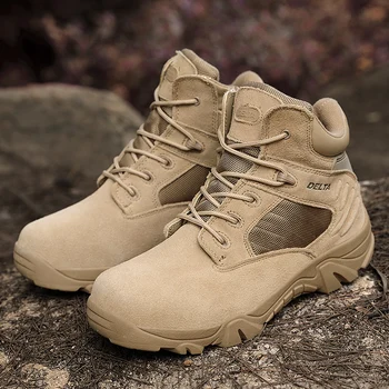 

2020 Autumn Men Army Military Boots Anti-Slip Men Tactical Boots High Quality Outdoor Boot Mens Leather Desert Boots for Men