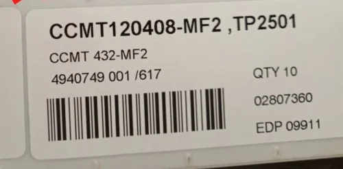 10 шт. твердосплавные вставки CCMT120408-MF2, TP2501