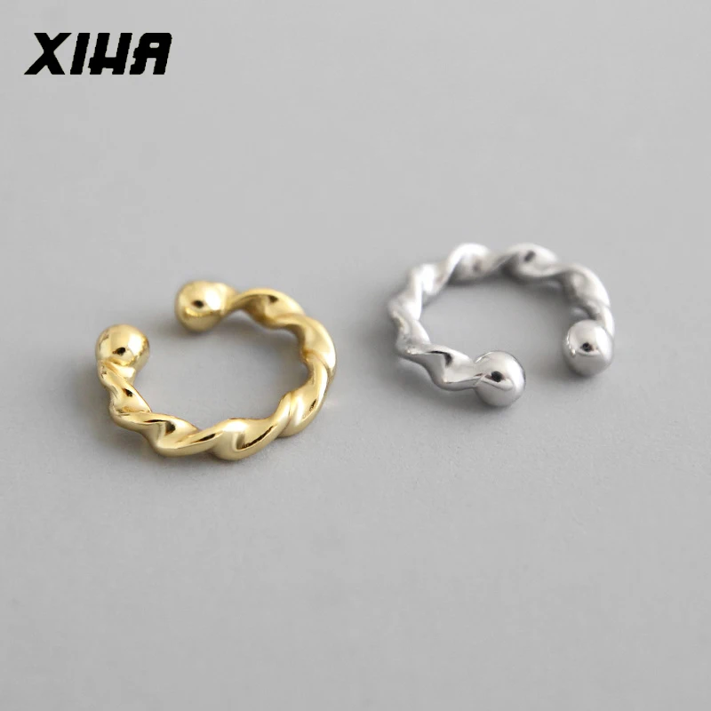 

XIHA Clip Earrings without Piercing for Women Twisted Upper Ear Earring Korean Fashion Style Earcuff aesthetic accessories
