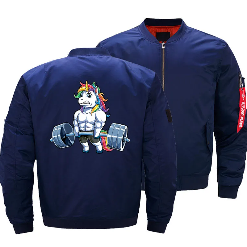 

Unicorn Weightlifting Fitness Gym Deadlift Rainbow Mens Bomber Ma1 Thick Windbreaker Air Pilot Motorcycle S-5XL Guccy ChampionS