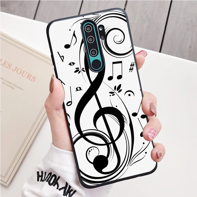 Musical Notes Violin black Silicone Phone Case For Redmi note 8 7 Pro S 8T for redmi 9  7A Cover best flip cover for xiaomi Cases For Xiaomi