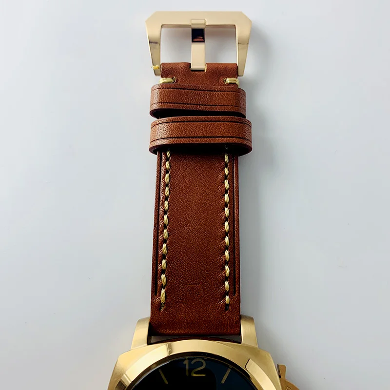 Automatic mechanical watch men military 42mm gold PVD stainless steel case male leather sea gull 1950 clock