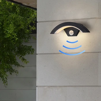 

Hallway Modern Hotel Integral Wall Light Home Waterproof LED Easy Install Living Room Curve Lamp Walkway PIR Motion Sensor