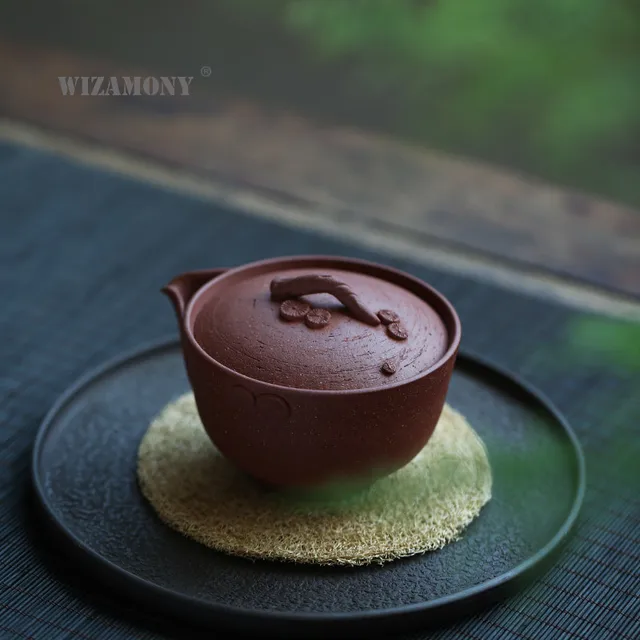 Wizamony Yixing Lila Homok Sörfőzde Teáskanna Eredeti, Mindenképpen Markolat Pot Könnyű Edény Kung Fu Tea Szertartás Retro Egyszerű Takaró Tál - Image 2