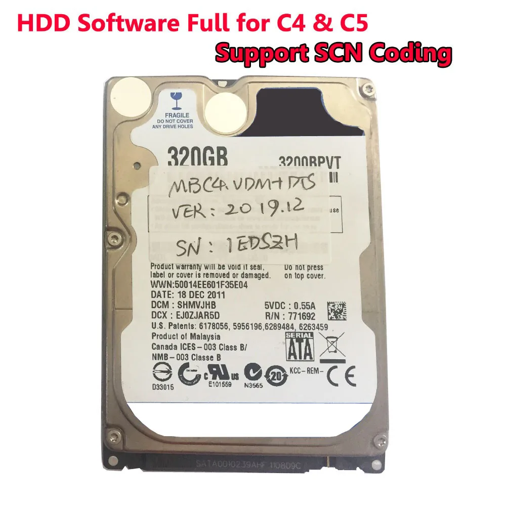 12/ последняя версия SSD mb star C4 полное Программное обеспечение DTS-Monaco-Vediamo-xenter-epc-wis-das MB C4 диагностический инструмент Suppor SCN кодирование - Цвет: HDD software for c4