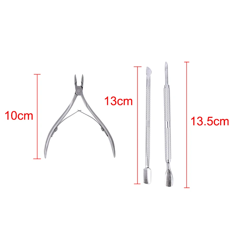 

3Pcs Stainless Steel Nail Cuticle Nipper Cuticle Pusher Nail Clipper Trimmer Nail Dead Skin Remover Tools Top Quality