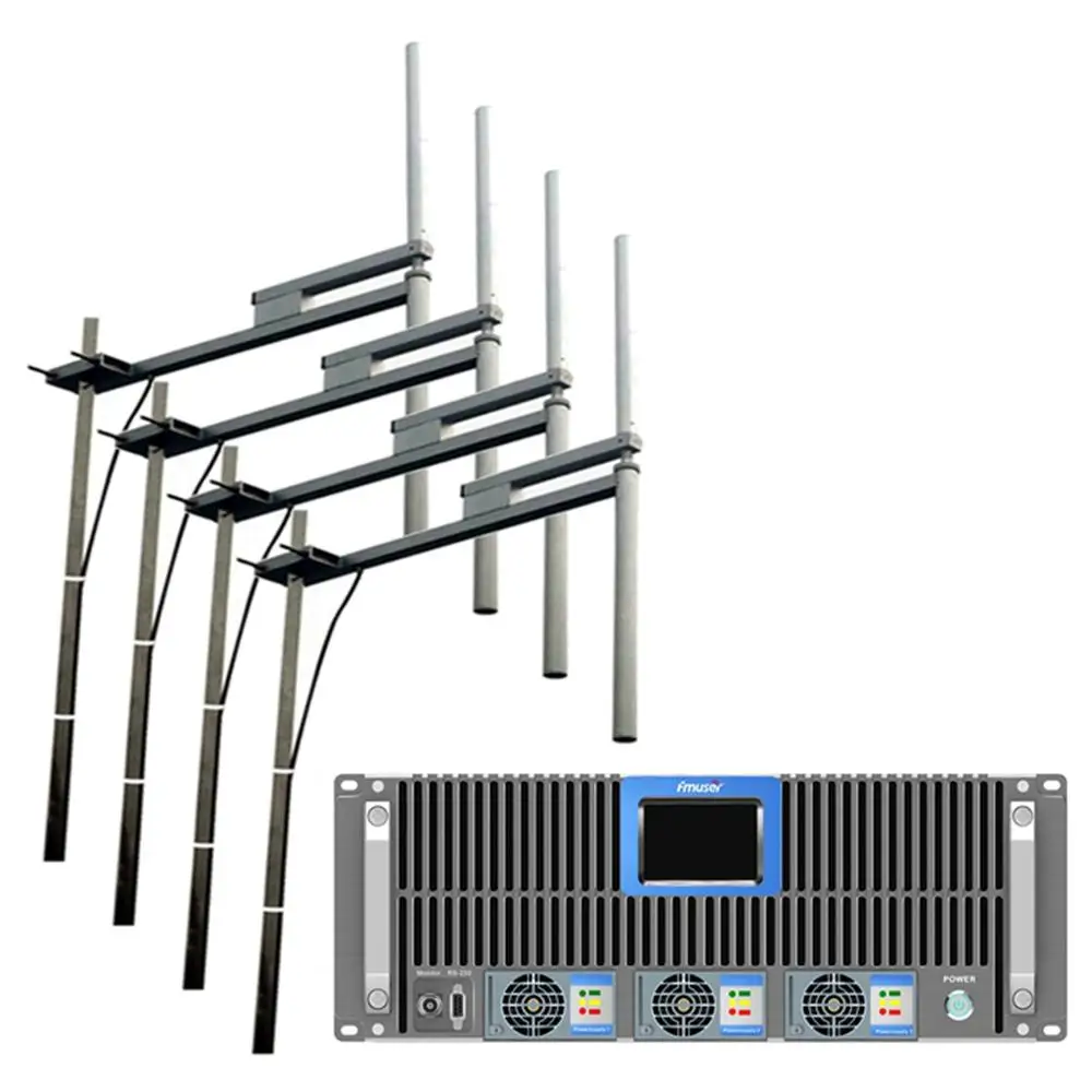 FMUSER FSN 3500T 3500 кВт Вт FM трансляция радиопередатчик + 4Bay дипольная антенна 60 м набор