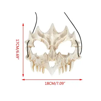 

2020 New Japanese Anime Dragon God Skeleton Half Face Mask Halloween Cosplay Costume Prop