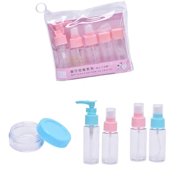 

7Pcs/Set Travel Bottles Mini Makeup Cosmetic Face Cream Plastic Transparent Empty Make Up Container Bottle Travel Accessories
