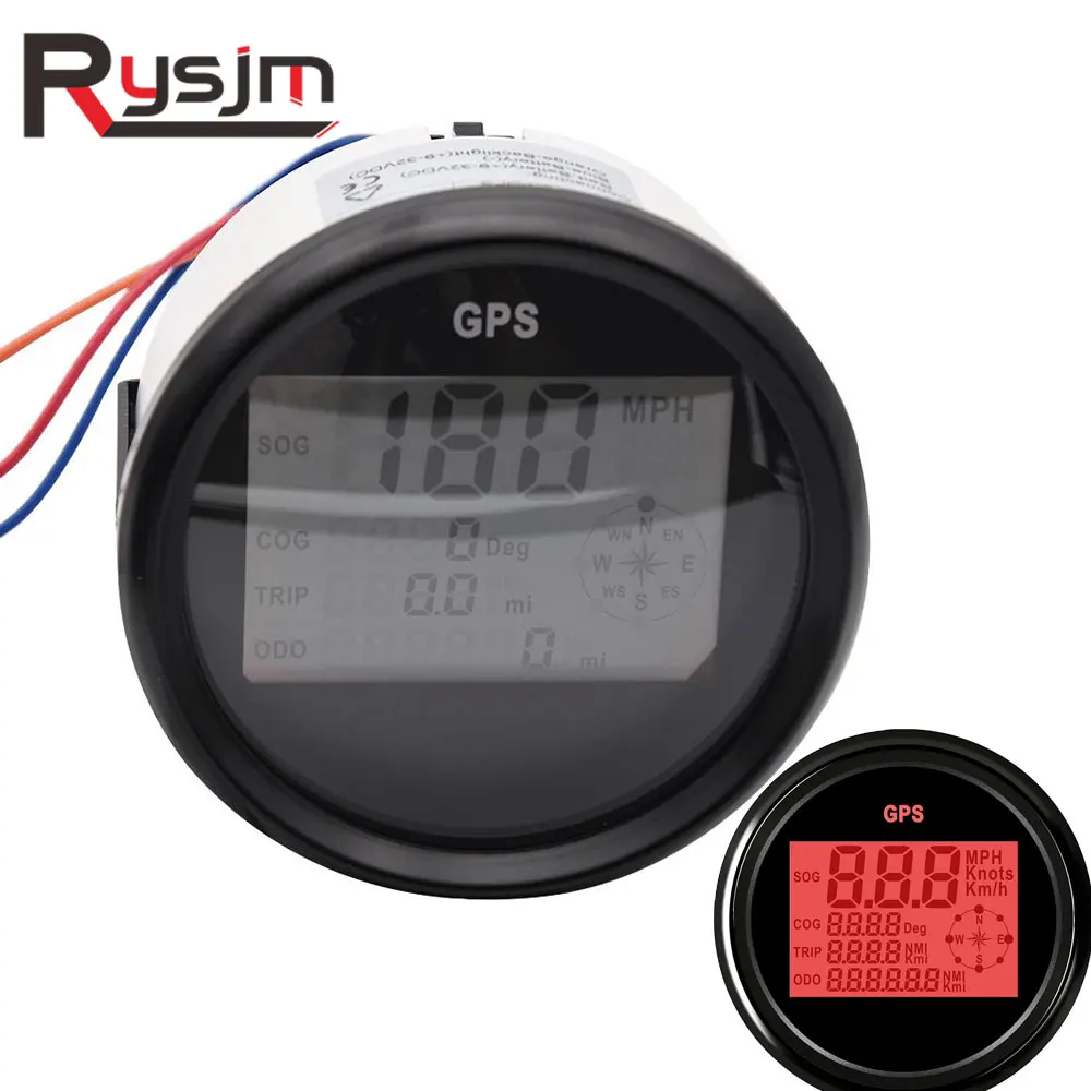 85mm Gps Speedometer Sensor Lcd Digital Display Red Gauge AliExpress