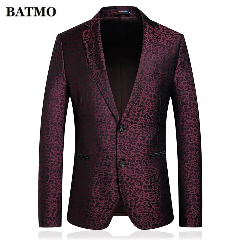 Batmo 2019, Новое поступление, осенний мужской повседневный Блейзер высокого качества, модный однобортный пиджак с принтом, блейзер для мужчин