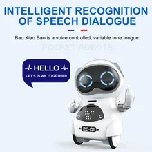 Hot! Intelligent Mini Pocket Robot Walk Music Dance Toy Light Voice Recognition Conversation Repeat Smart Interactive Kids Gift