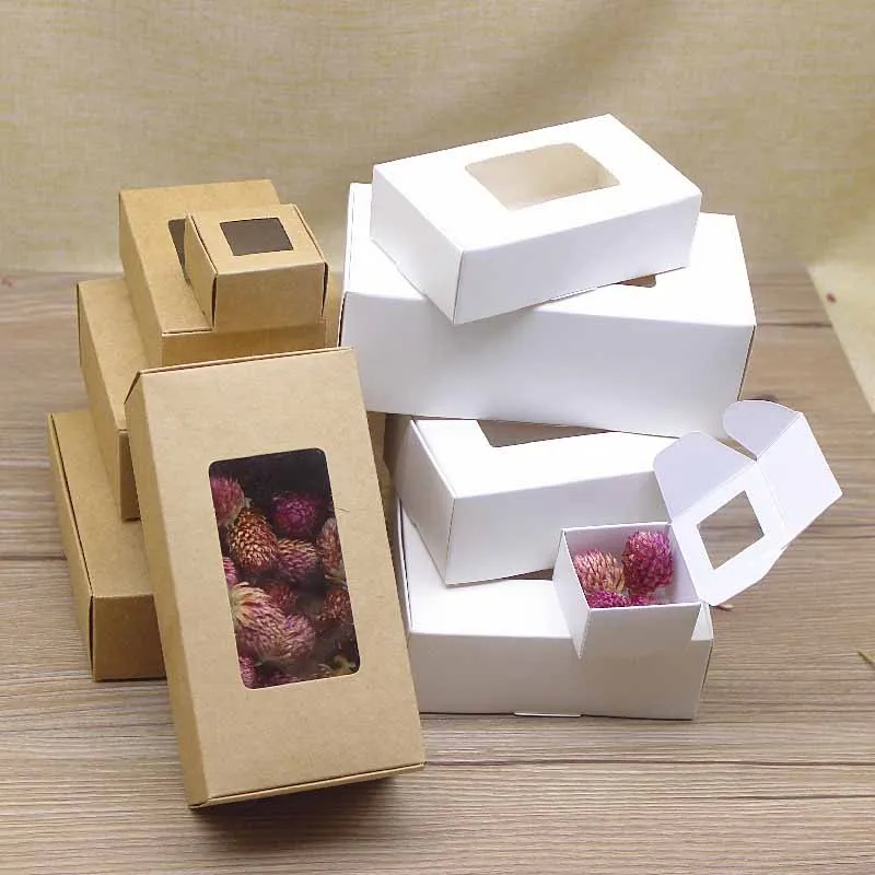 Packaging Boxes Mini Kraft Boxes with Window Soap Boxes for Homemade Soap  Gift Packaging Box for Candy Chocolate Bakery Cookies - AliExpress