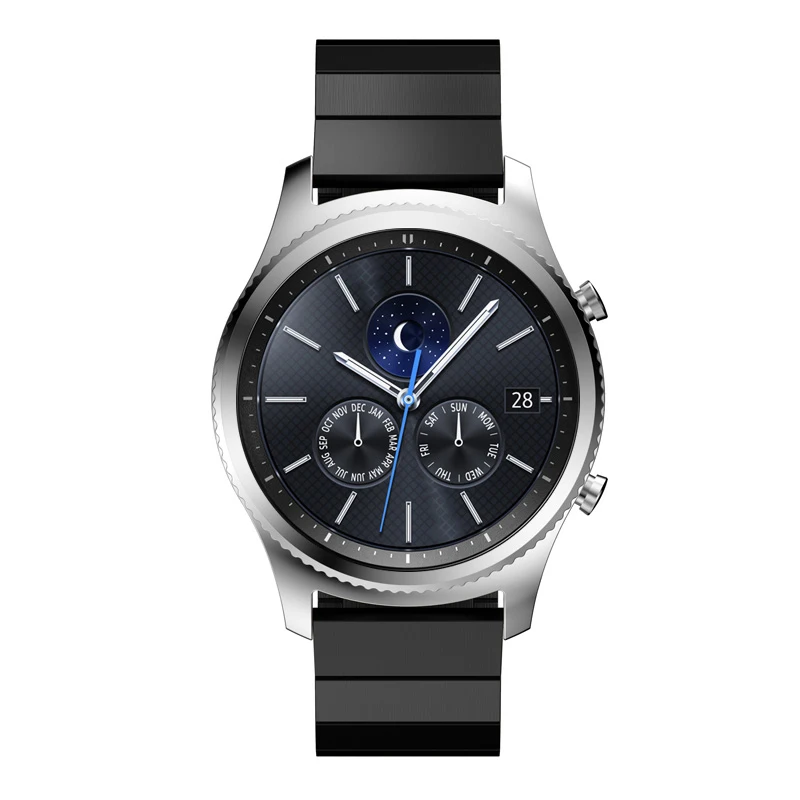 22 мм 20 мм ремешок для часов для samsung galaxy watch gear s3 frontier 46 мм 42 мм huawei GT часы из нержавеющей стали Бабочка Пряжка ремешок