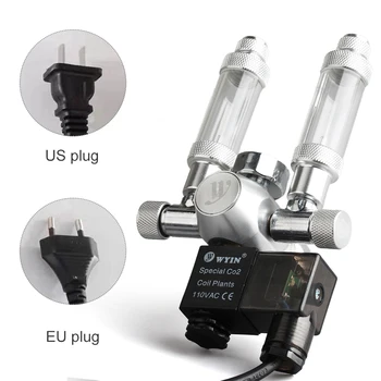 

New Aquarium Co2 Equipment 12V Output Output Voltage Aquarium CO2 Regulator CO2 Pressure Regulator with Solenoid Double Trim Val