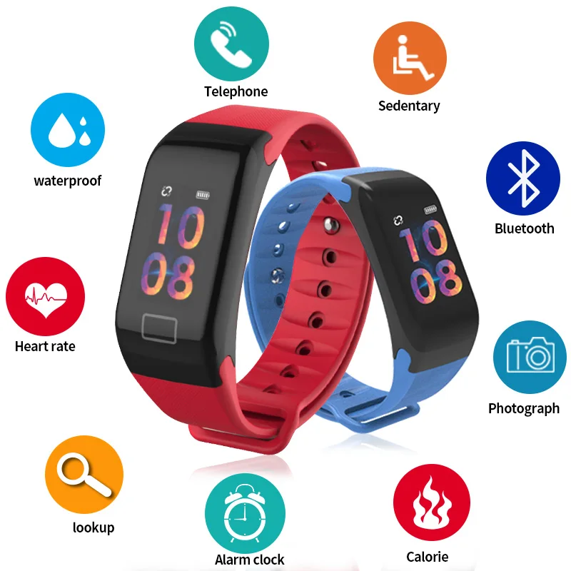 

Smart Band F1 Plus Color Lcd Screen Fitness Tracker Blood Pressure Heart Rate Monitor Smart Watch Waterproof Activity Bracelet