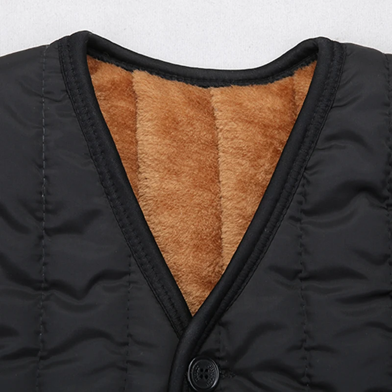 Осенний зимний теплый плюс бархатный жилет для среднего возраста мужская одежда жилет на плечах уплотненный большой размер хлопковый жилет пальто