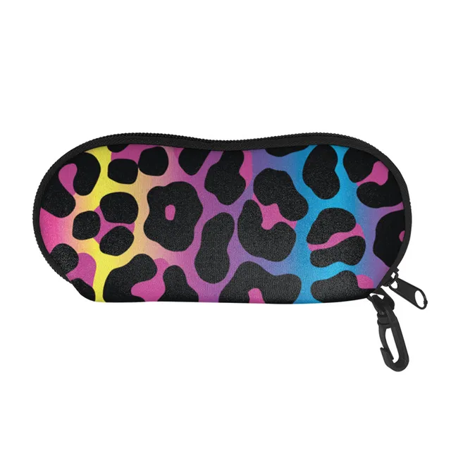 Eyewear Cases Cover Sunglasses Case for Women Animal Print Pink Leopard Glasses Box with Lanyard Zip Eyeglass Cases Accessories ZLH2891D13