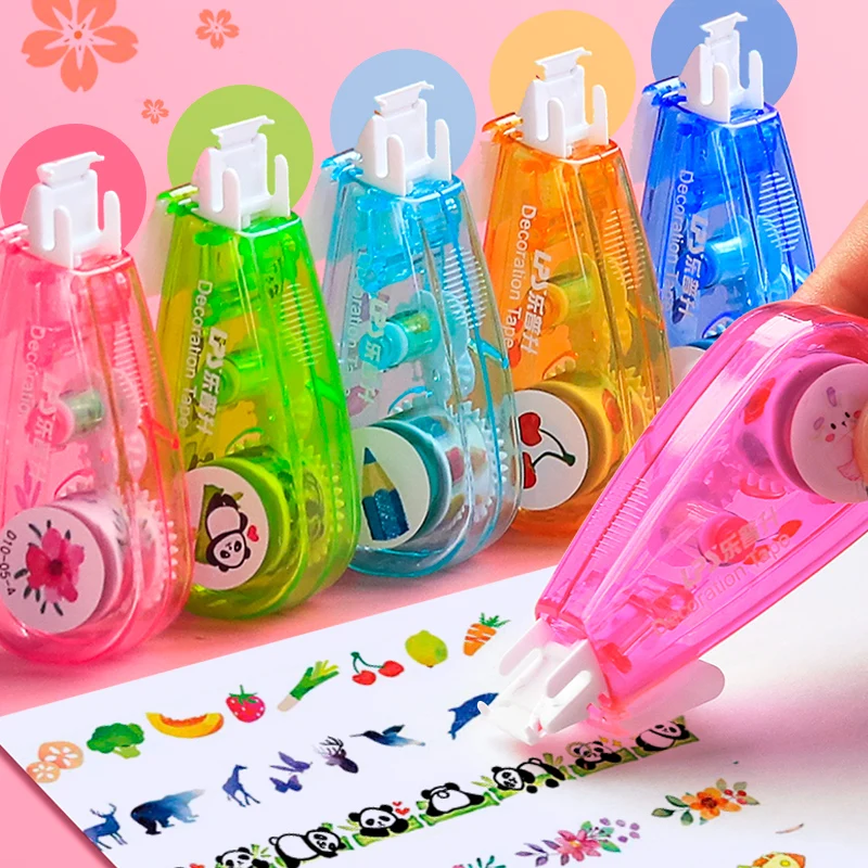 3 Pcs DIY Kawaii Flower Panda Animal Press Type Stickers Decorative