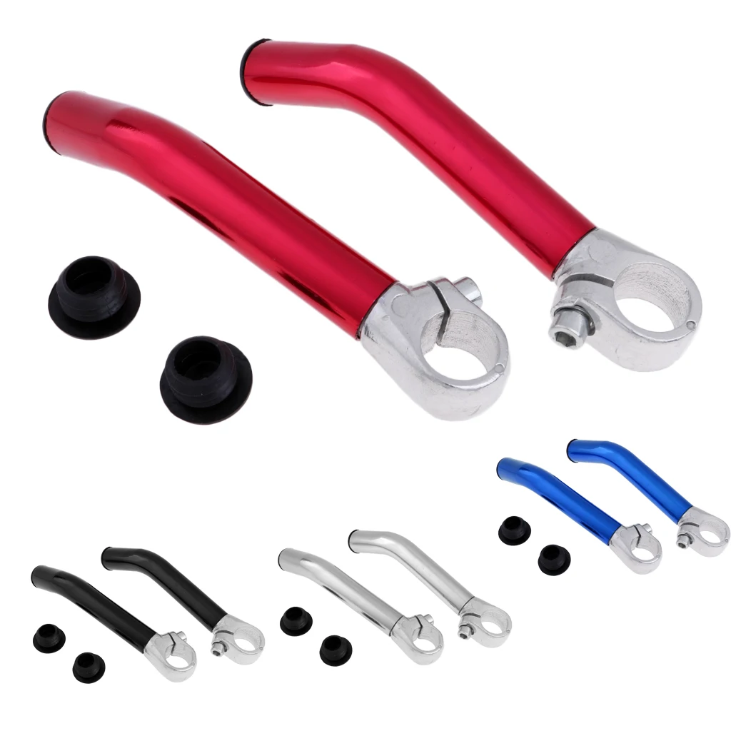 1 Pair Aluminum Alloy Bike Bicycle Cycling Handlebar Bar End Grips Lock-on with 2 Bar Plugs