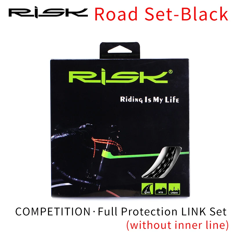 RISK RC303 Горная дорога велосипед соревнования полная защита переключатель переключения передач тормозной кабель масло катетер линия провода комплект - Цвет: Road Set Black