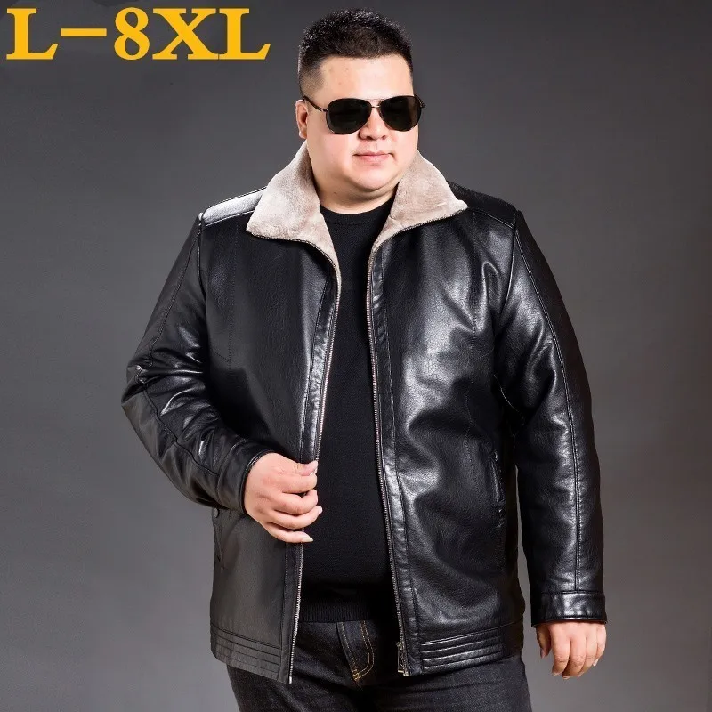 Новый размера плюс 8XL 7XL дубленка мужская Натуральная кожа Мужская Куртка парка