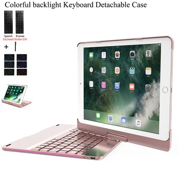 

Keyboard For iPad 2018 9.7'' Rotate Colorful Backlight Wireless Bluetooth Keyboard Case Cover For iPad 2017 Air 2 1 Fundas