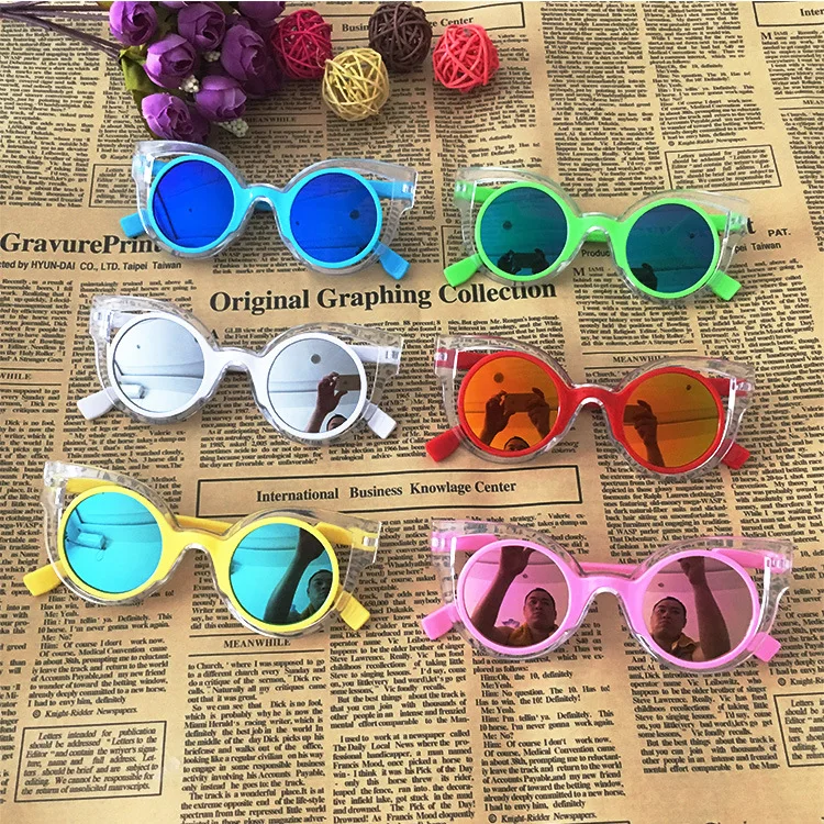 Милые круглые детские солнцезащитные очки Брендовые 2020 для девочек и мальчиков