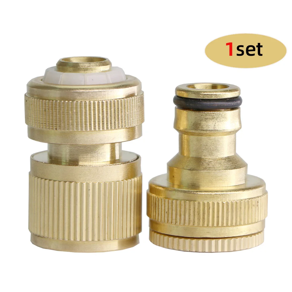 Brass Garden Irrigatior Adaptor 1/2'' 3/4'' Thread Faucet Quick Coupling 1/2" Hose Water Gun Washing Machine Connecter Fittings