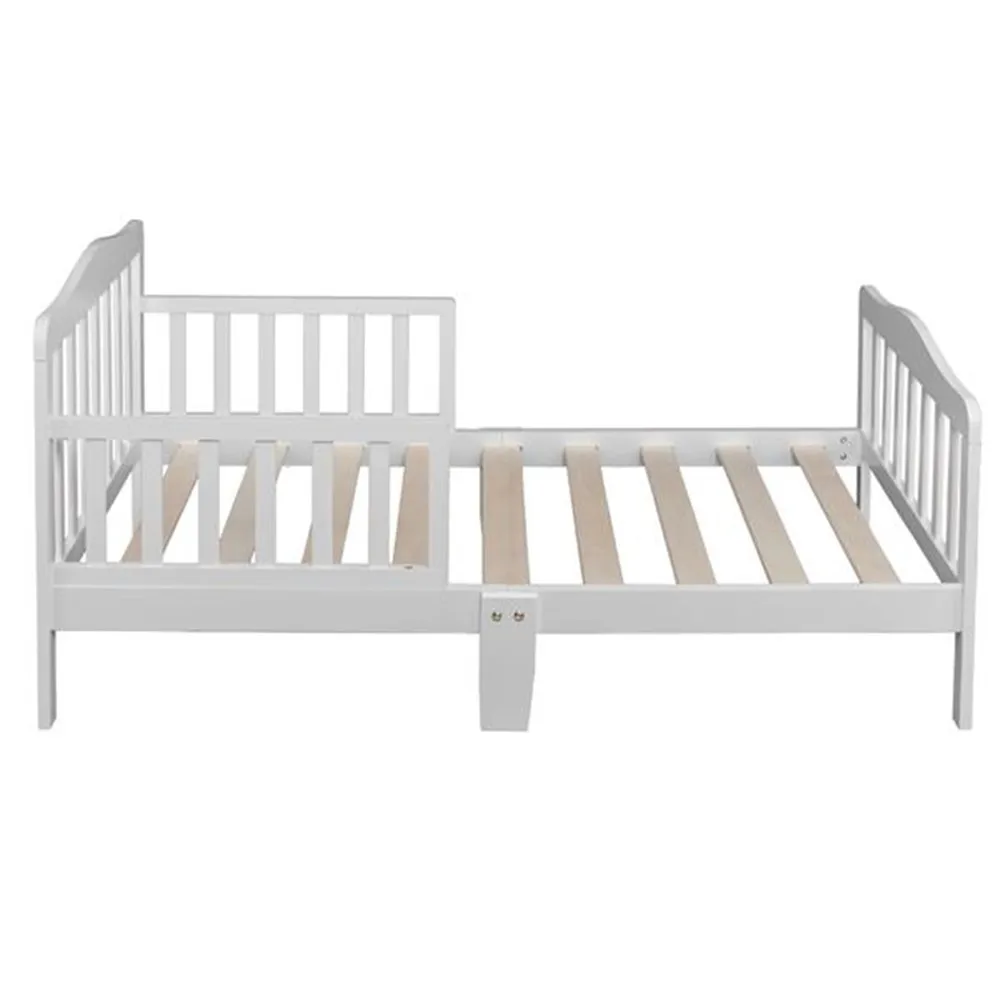 white wooden childrens bed