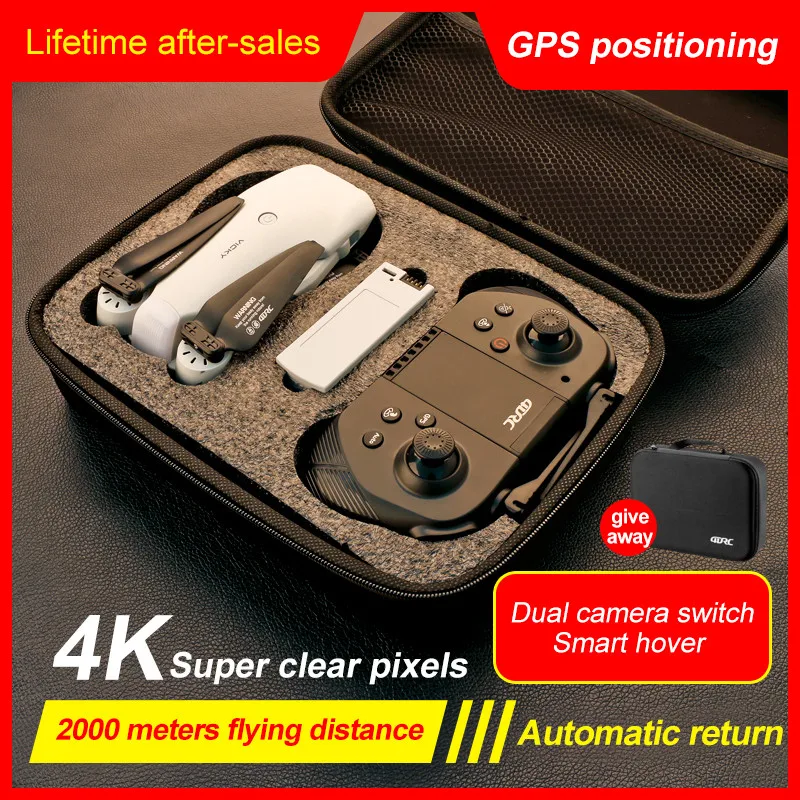 4DRC 2021 New 4K HD dual camera with GPS 5G WIFI wide angle FPV real-time transmission rc distance 2km professional drone