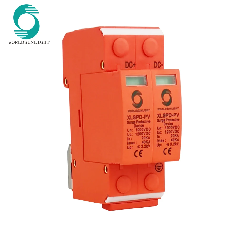 Защита от перенапряжения worldsunshine TUV DC SPD 20KA ~ 40KA 1000VDC 2P защита дома защитное