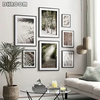 

Forest Nature Landscape Canvas Painting Sun Projection Poster Nordic Print Abstract Architecture Wall Art Picture Home Decor