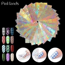 6/12/18/24 folhas Nail Art Stencil Vinil Transferência Dicas Guia A Laser Oco Etiqueta Grade Irregular guia Template Prego Decalques Kit(China)