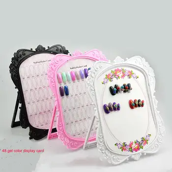 

48 Colors Cards Professional Nail Art Tip Chart Display Rack Pictur Frame Shape Palette Stand Practice Showing Shelf Case Books