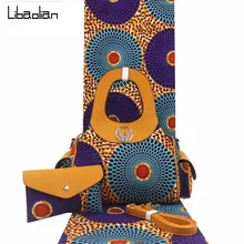 Африканская мода Гана дизайн Восковая ткань женская сумка для свадьбы африканская восковая сумка африканская голландская восковая Хлопковая Сумка Набор F911