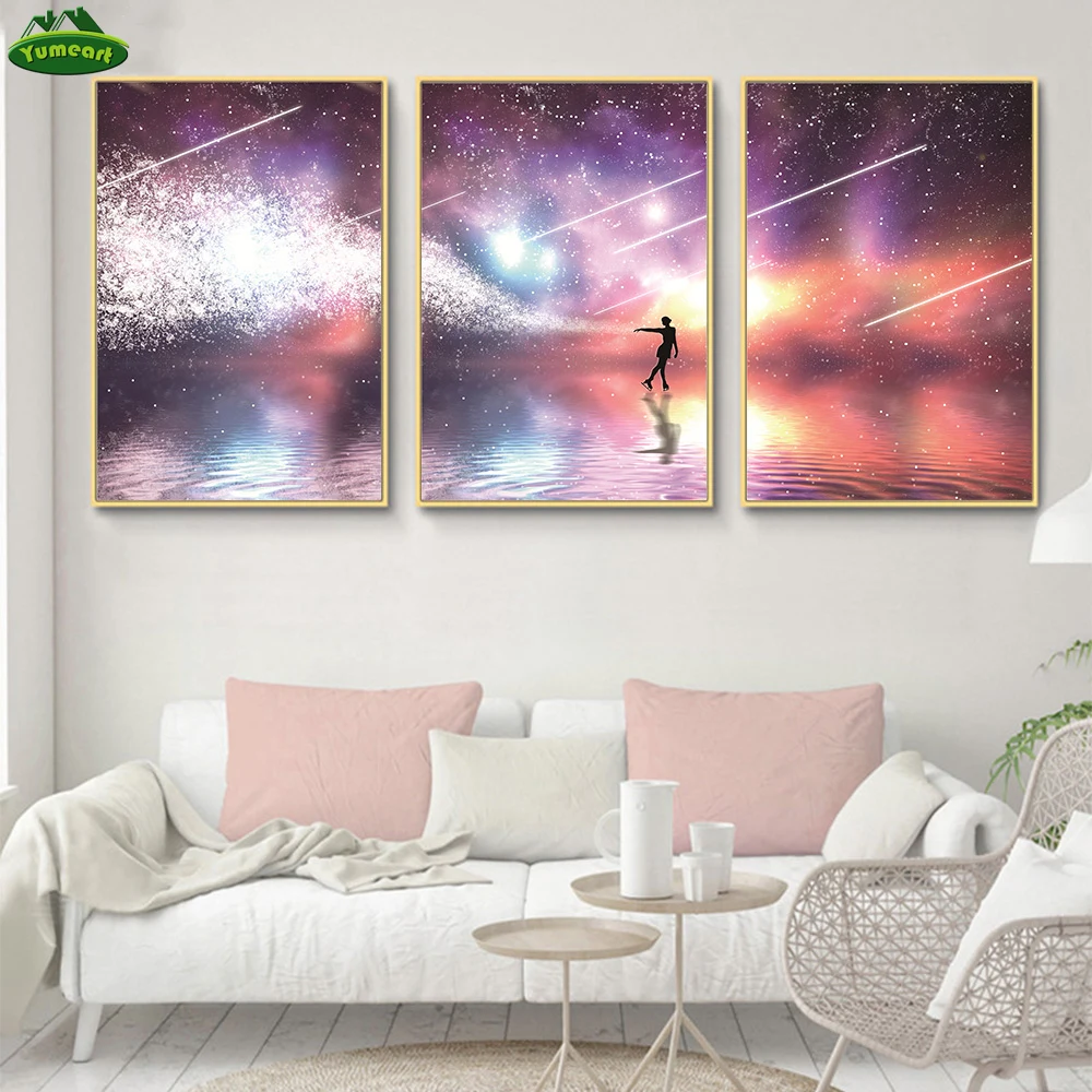 Yumeart холст HD ПЕЧАТЬ Плакаты настенное искусство облако луна ночь звезда картина