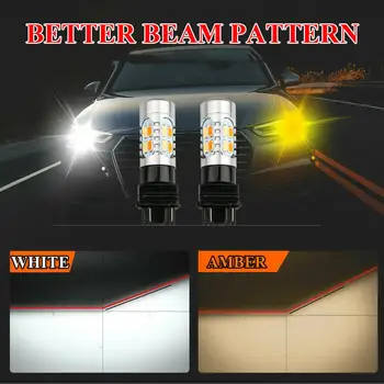 

2019 New Durable Error Free 3157 LED White/Amber Switchback Turn Signal Parking Light Bulbs carro Wholesale Quick delivery CSV