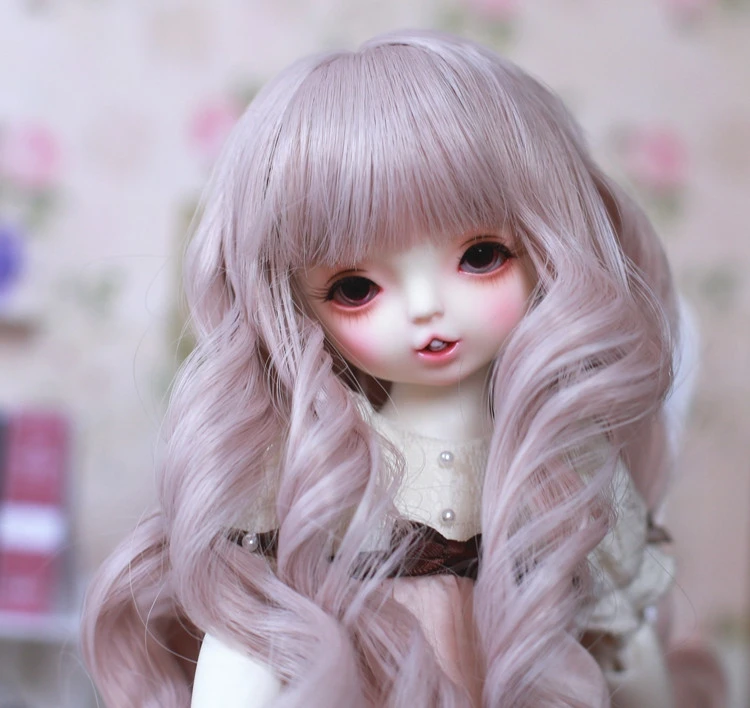 High temperature fiber BJD SD Bangs long curly wig female doll wig 1/3 1/4 1/6 bjd doll Black for dolls New high quality doll wig headgear toy wigs doll wigs