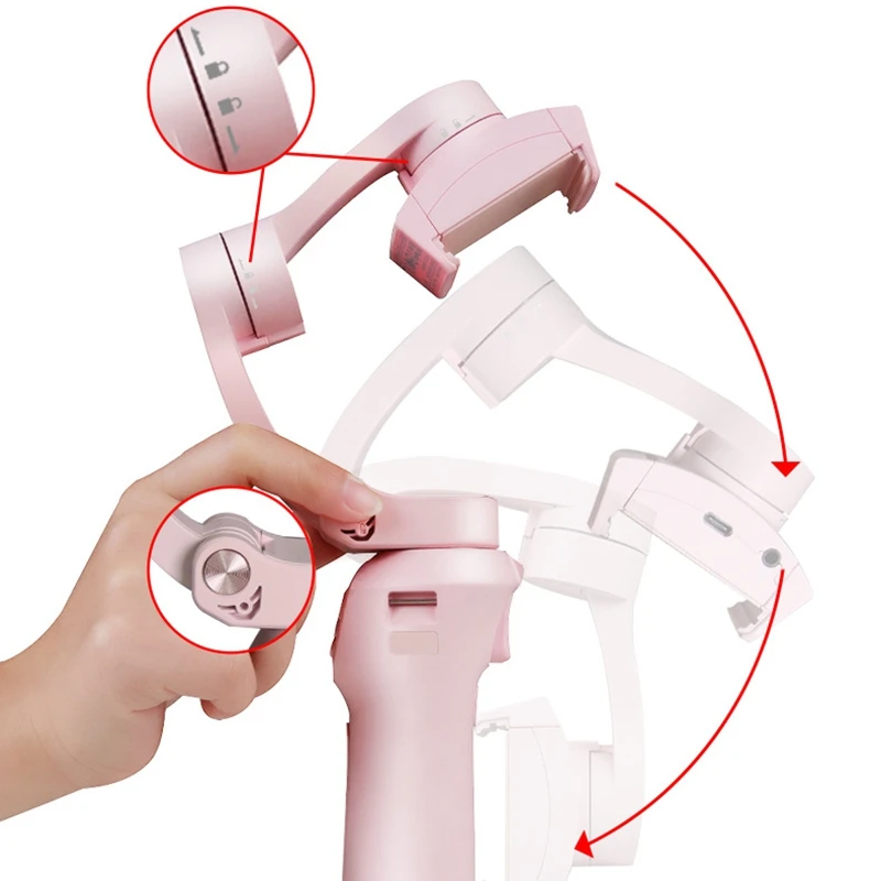  HOT-Handheld Mobile Phone Stabilizer With Live Anti-Shake 3-Axis Ptz Gimbal Selftimer For Iphone Sm