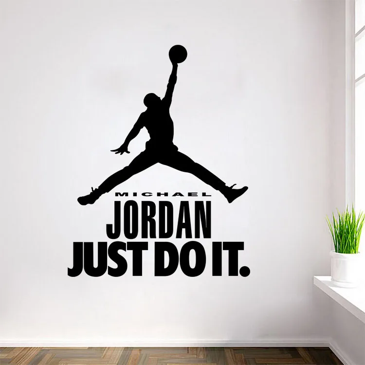 Стиль Air Jordan настенные наклейки для мальчиков в спальню декоративные наклейки персонализированные и креативные водостойкая клейкая бумага слово
