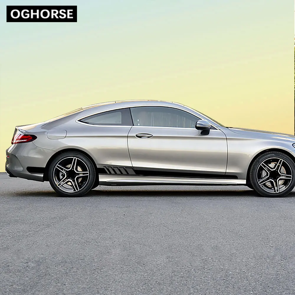 Матовая черная AMG Edition 507 наклейка с боковой полосой Виниловая для Mercedes Benz C Class W205