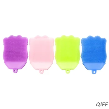 

Multi-function Baby Bath Shower Massage Brush Silicone Scraper New