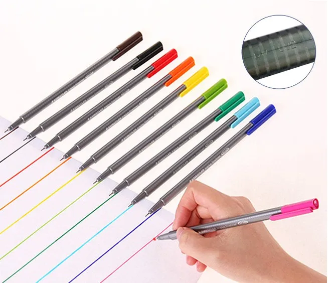 

Pack 48 0.3mm Water-based Ink Staedtler 334 Triplus Fineliners Roll-Up Set Assorted Colors