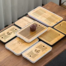Room-Board Kung-Fu-Tea-Set Ceremony-Tools Drainage-Water-Storage Bamboo Chinese Pu'er