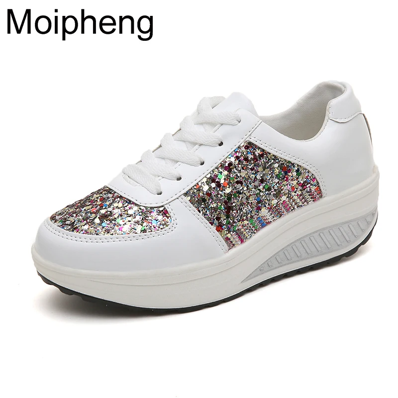 Moipheng Mirror PU Sneakers Women 2020 