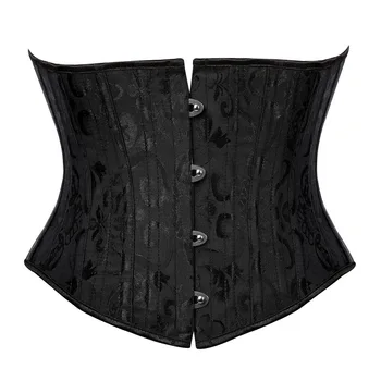

Court Four-buckle court waist seal jacquard short steel girdle corset